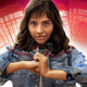 Xochitl Gomez as America Chavez in promotional material for Doctor Strange in the Multiverse of Madness.